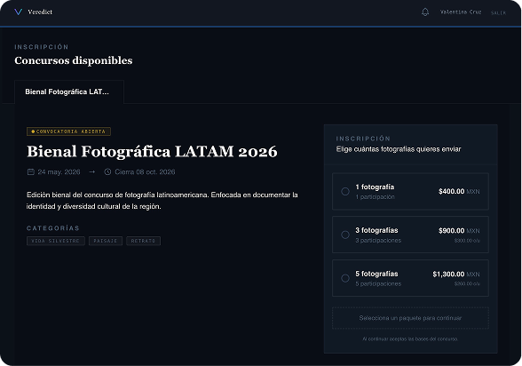 Seguimiento de convocatoria en Veredict